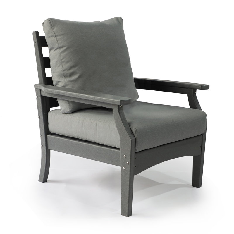 Chaise à assise profonde Aspen, Cadre gris / coussin gris