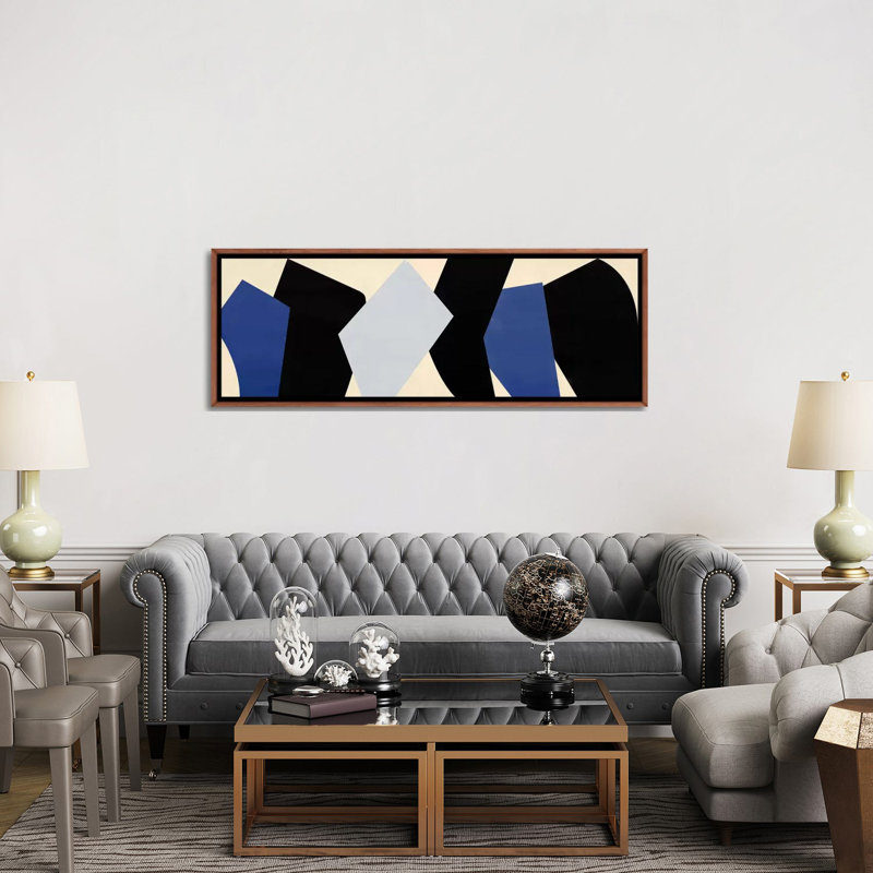 Six morceaux-impression panoramique sur toile, H 20 po x l 60 po x P 1,5 po, Toile avec cadre en bois classique