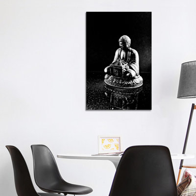 Stone Buddha Sculpture - Wrapped Canvas Print