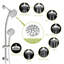 Pomme de douche 4,7 po et double douche à main 8 po, joint, ensemble de tête en plastique avec grande pomme de douche, 8 modes,-120997367
