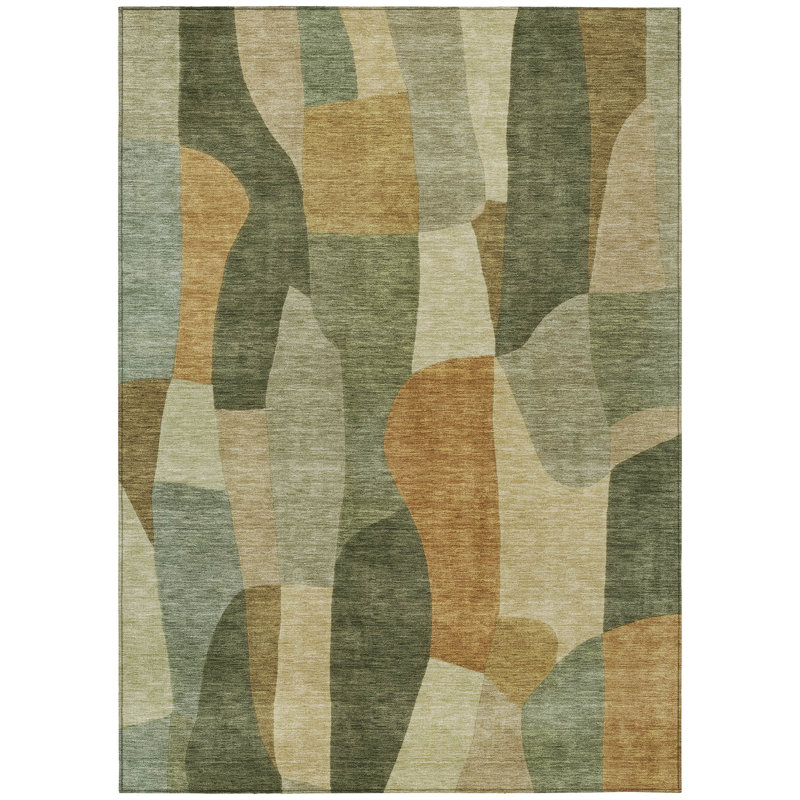 Machine Washable Indoor/Outdoor Jozwiak ACN2376 Abstract Rug, Rectangle 2'6" x 3'10"