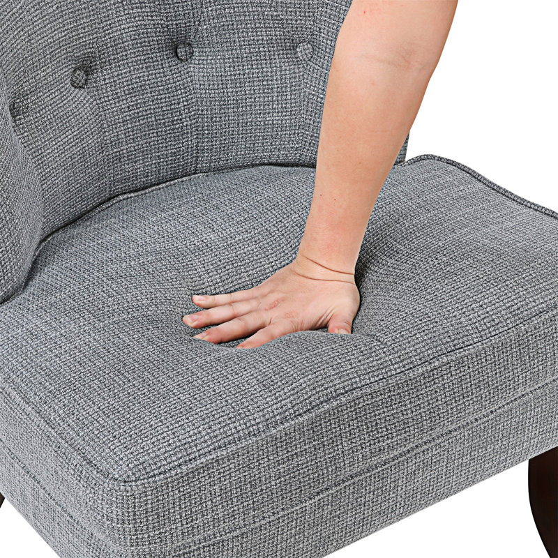 Fauteuil d'appoint capitonné à boutons Upholstery, Gris foncé
