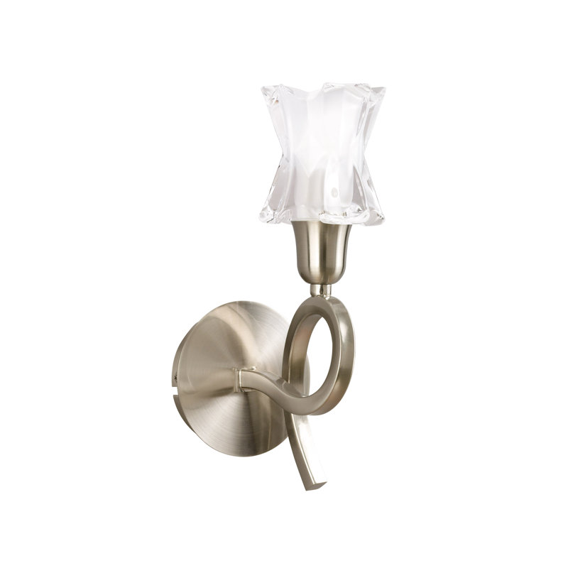 Walk Chrome LED Armed Sconce, Satin Nickel
