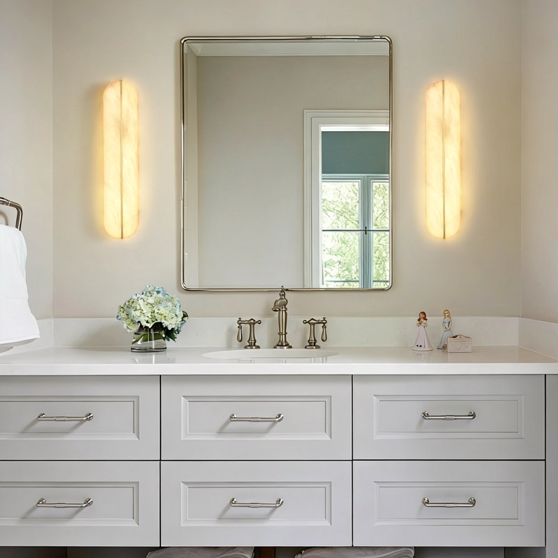 Modern Minimalist Led Linear Flush Mounted Sconce - Elegant Marble Texture With Gold Accent Strip, Marble/Gold