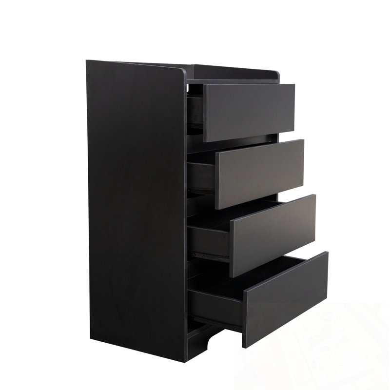 Commodes d'appoint à 4 tiroirs, Noir