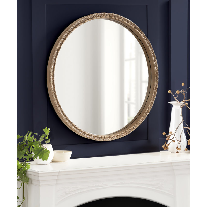Miroir rond pour salle de bain, Naturel