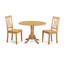 Ensemble de coin repas 3 pièces pour petits espaces comprenant une table de salle à manger ronde avec Dropleaf et 2 chaises, 42 po x 42 po, noir et cerise-823366002-823365964-884979590