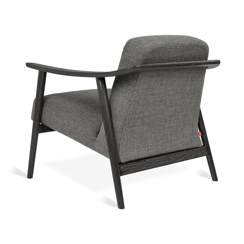 Baltic 76.2Cm Top Grain Leather Wide Armchair, Gray, Black
