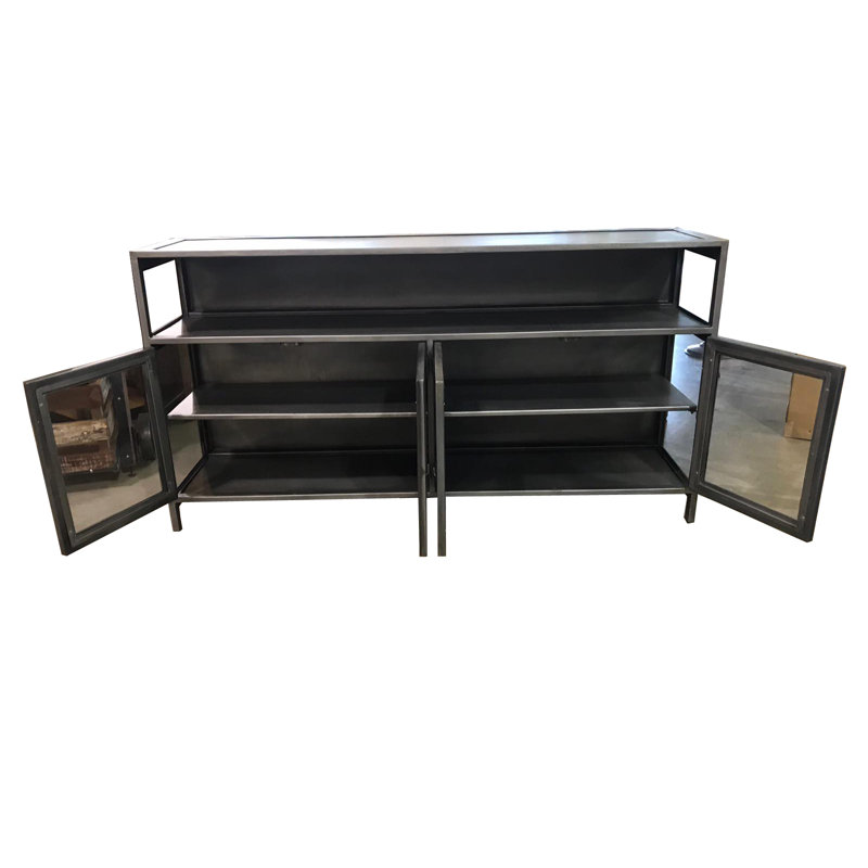 Media Console with Glass Doors, 67x16x35