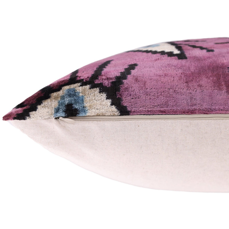 Coussin en velours de soie Magenta