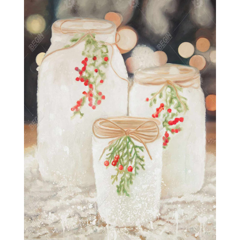 Christmas Candles Print On Canvas