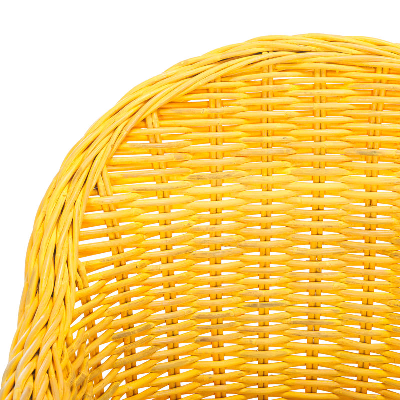 Hahn Upholstered Armchair, Yellow, Beige Cotton