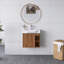 Meuble-lavabo mural 24 po avec lavabo en céramique blanche