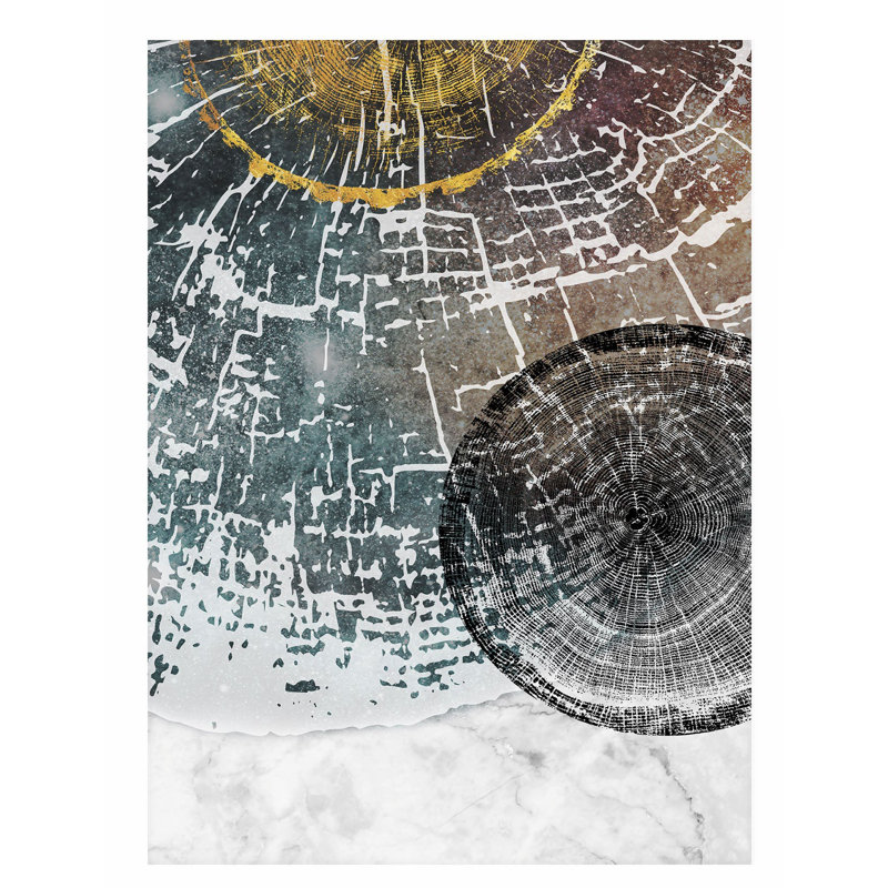 «Botanical Tree Rings II», reproduction d'art sans cadre, H 14 po x l 11 po