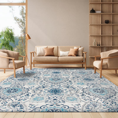 Christa Damask Cream/Light Gray Rug