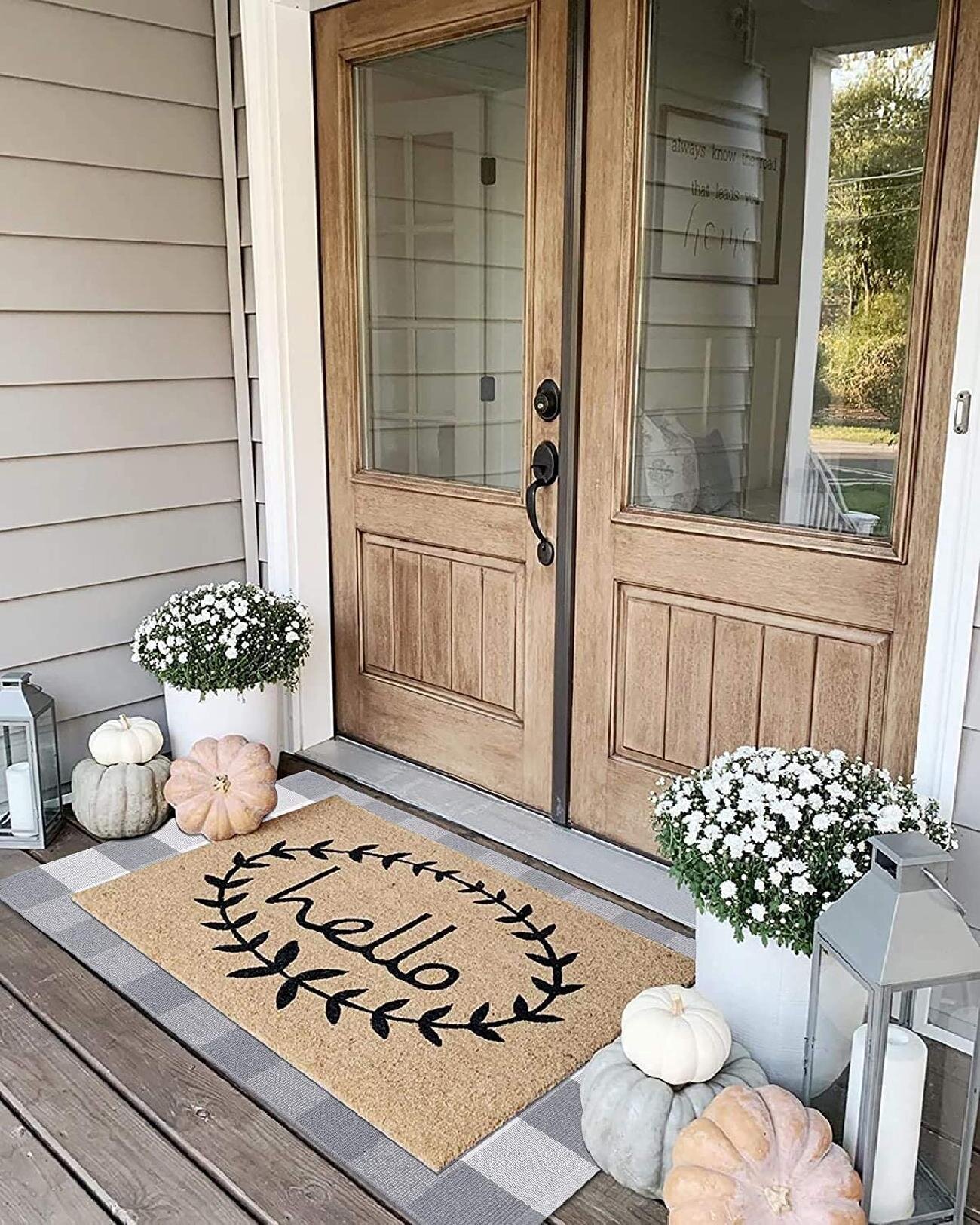 Buffalo Plaid Rug, Outdoor Rug Front Door Decorative Mat, Hand