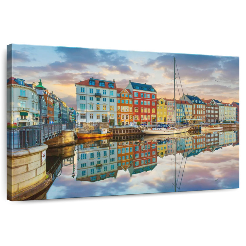 Marchelle Nyhavn Canal Sunset Reflection, 34" H x 51" W