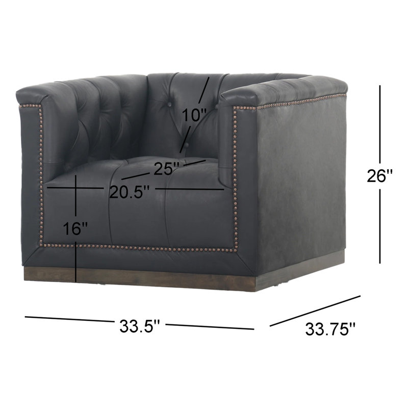 Maxx Swivel Chair, Heirloom Black Leather