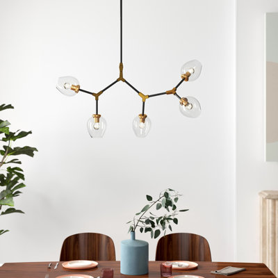 Lustre linéaire moderne spoutnik à 5 lumières Ulrey