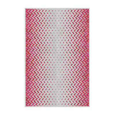 Tapis rose/zone grise à motifs