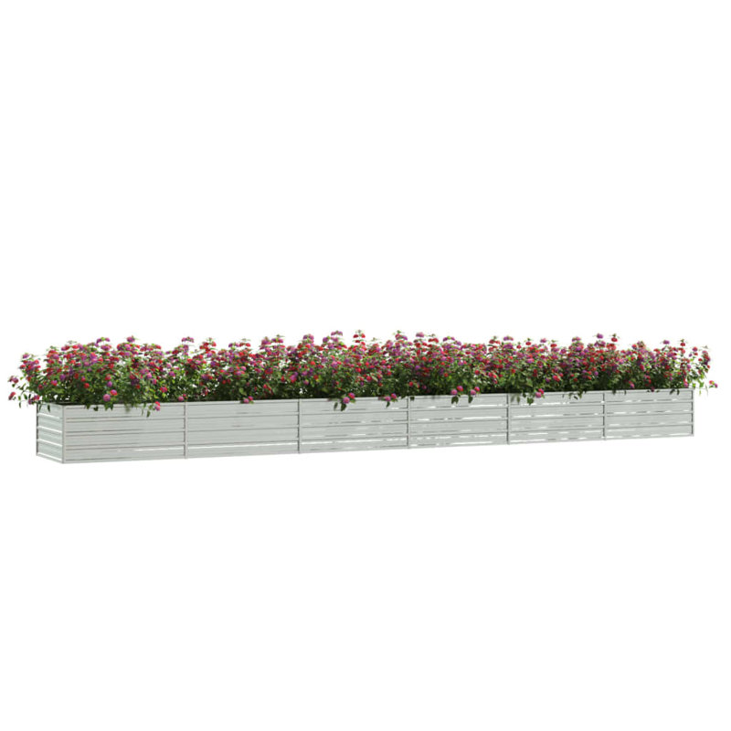 Alezander Metal Raised Flower Bed, 45cm H x 600cm W x 80cm D