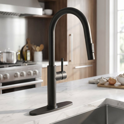 Single Handle High Arc Kitchen Faucet with Dual-Function Pull-Down Sprayer