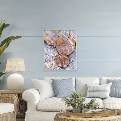 Abstract Brown Sand Dollars Framed Giclee, design by Susan Lugar