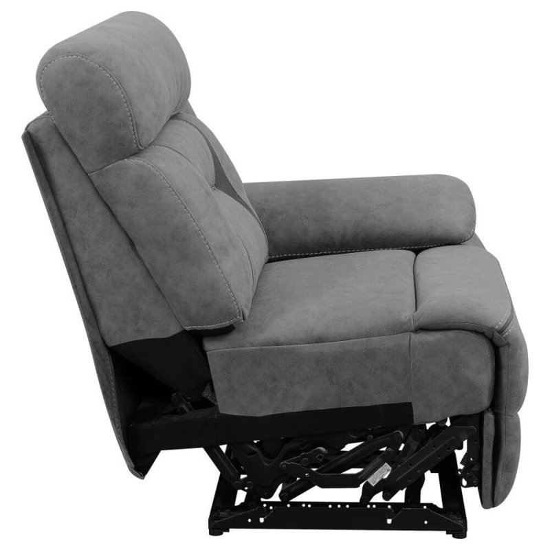 Rochon Upholstered Power Reclining Sectional Sofa Grey