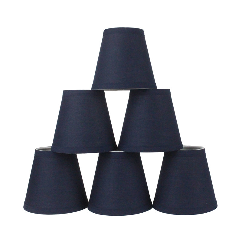 Abat-jour (à pince) de forme empire en coton, Bleu marine, H 6 po x l 6 po x P 6 po