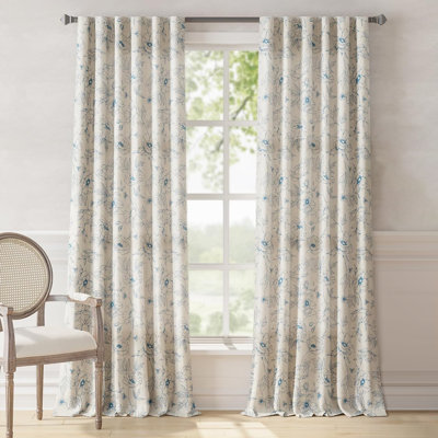 Linen Blend Room Darkenin Curtain Panel Pair
