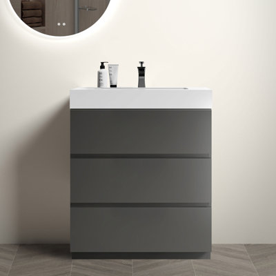 Dav 30.09'' Single Bathroom Vanity with Manufactured Wood Top