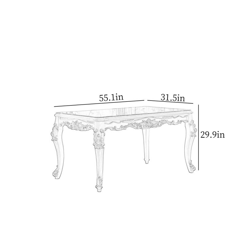 Table de salle à manger Deluxe Deluxe, H 29,9 po x L 55,1 po x l 31,5 po