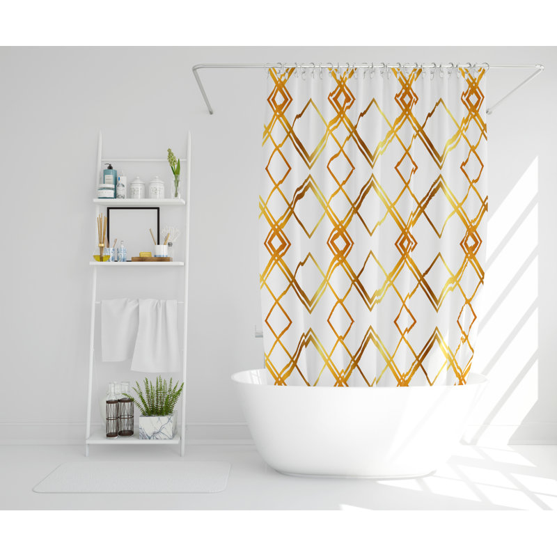 Gussie Polyester Shower Curtain, 168cm H x 168cm W