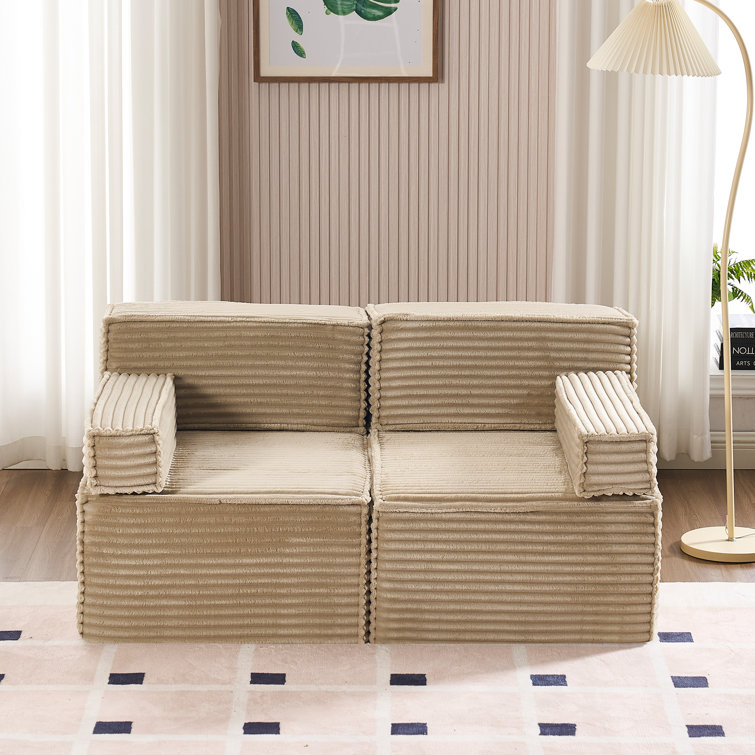 Modular Design Durable Convertible Chair Floor Couch Without Assembly(Set Of 2)