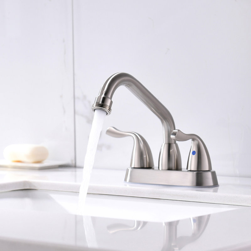 Centerset 2-handle Bathroom Faucet with Drain Assembly