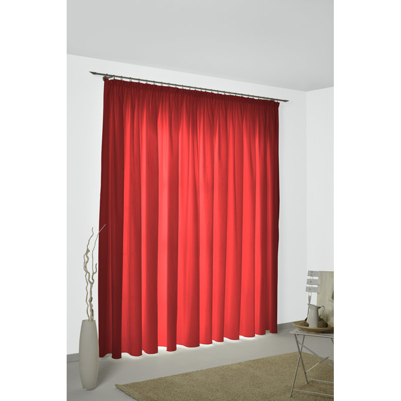 Marybel Room Darkening Single Curtain Panel, 132W x 225D cm, Red