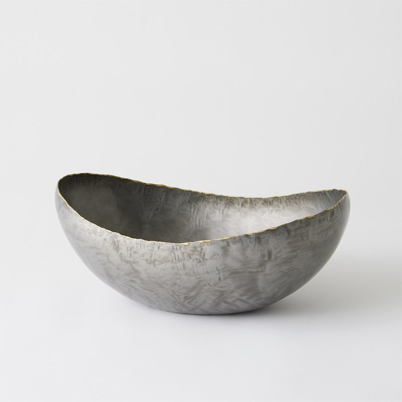 Laforge Oval Lacquered Metal Decorative Bowl