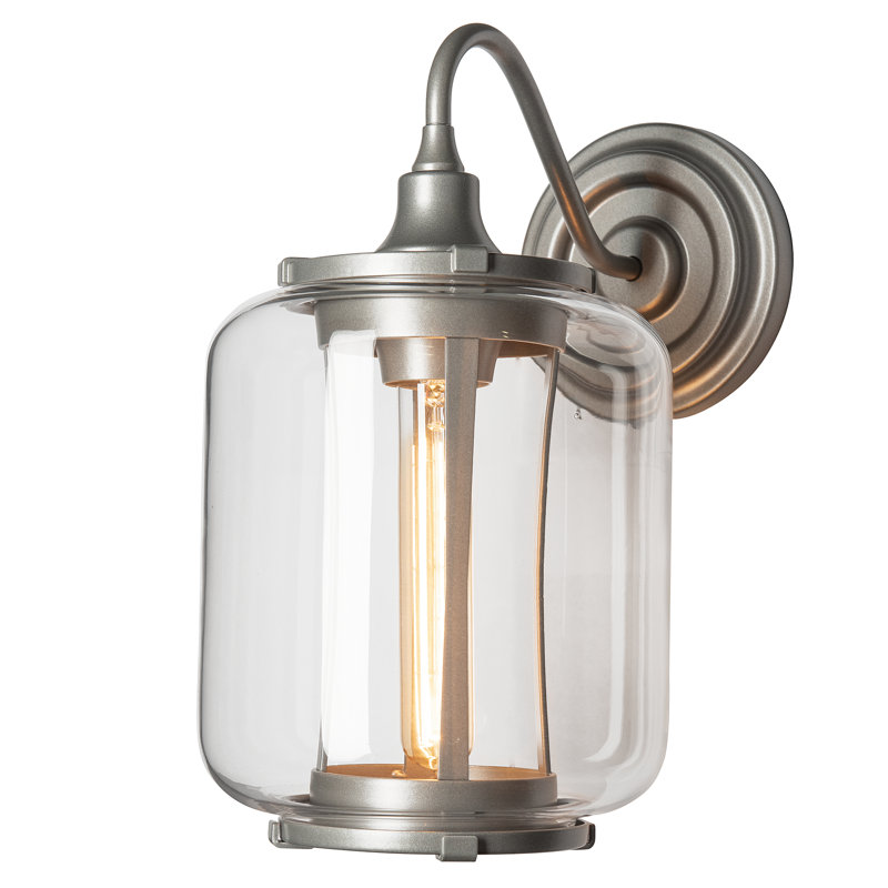 Applique murale d'extérieur Fairwinds - Verre transparent, H 12,4 po x l 7 po x P 9,8 po, Acier bruni côtier