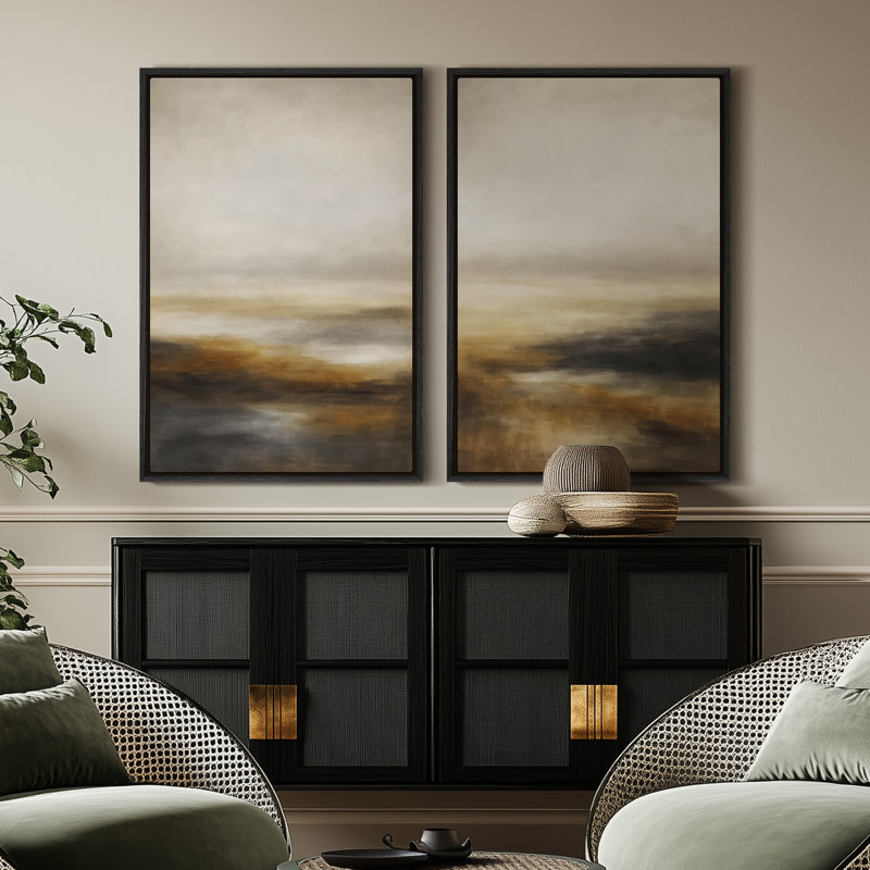 Art mural encadré sur toile, rétro muraux abstraits pour chambre à coucher, Noir, H 24 po x l 16 po
