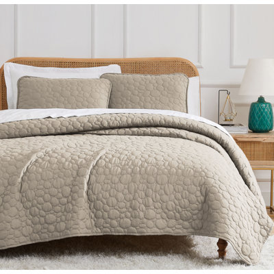 Pebble Quilted Lightweight Prewash Microfiber Quilt Set