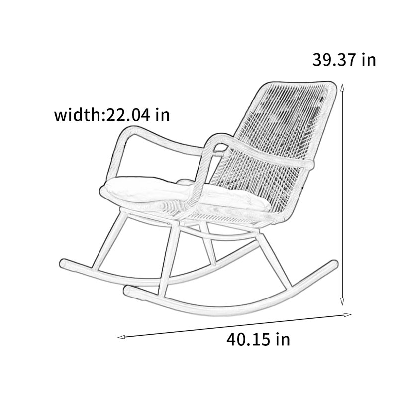Chaise berçante en corde PE, Brun