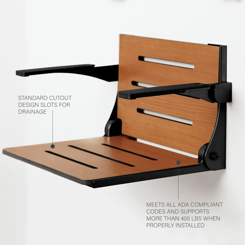 Siège de douche pliant Silhouette Comfort avec accoudoirs