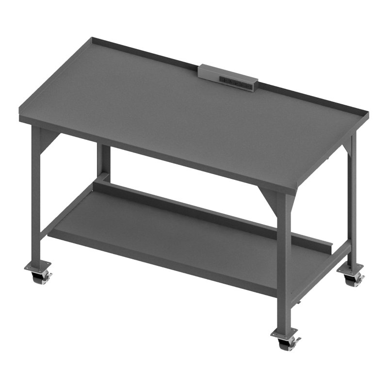 Établi avec plan de travail en acier Godetia, H 39,81 po x l 72 po x P 30 po