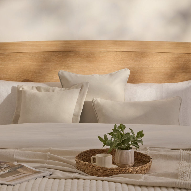 35x55cm Piped Edge Scatter Cushion Cover, Ivory