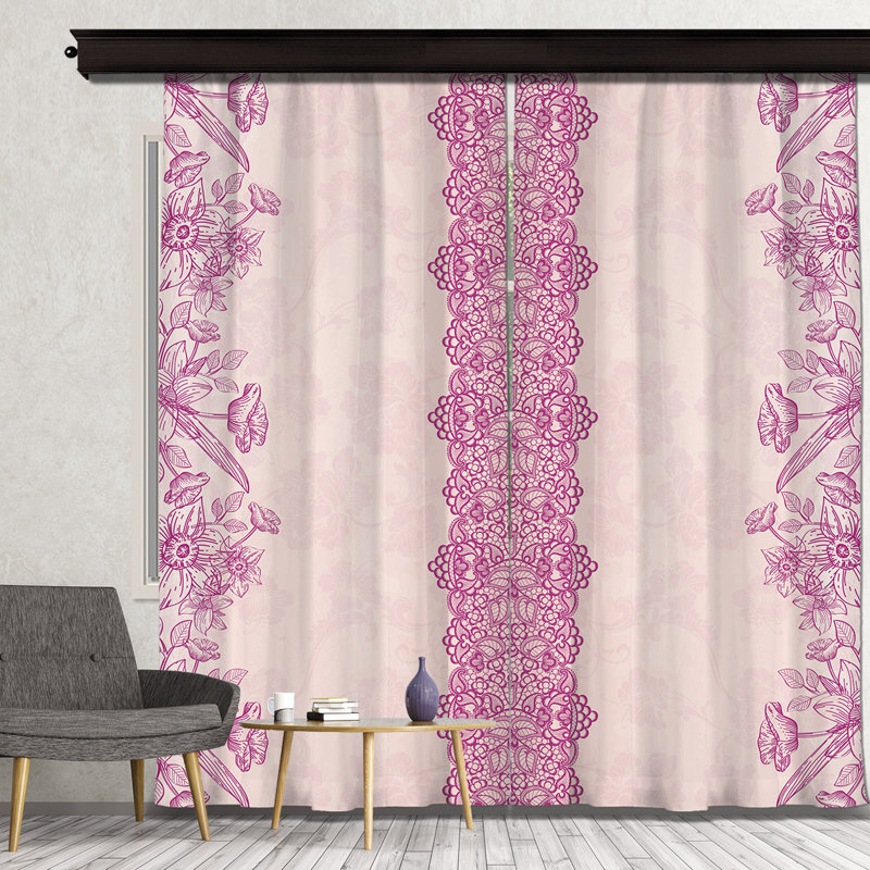 Rideau en polyester Bryan, Rose / rose clair