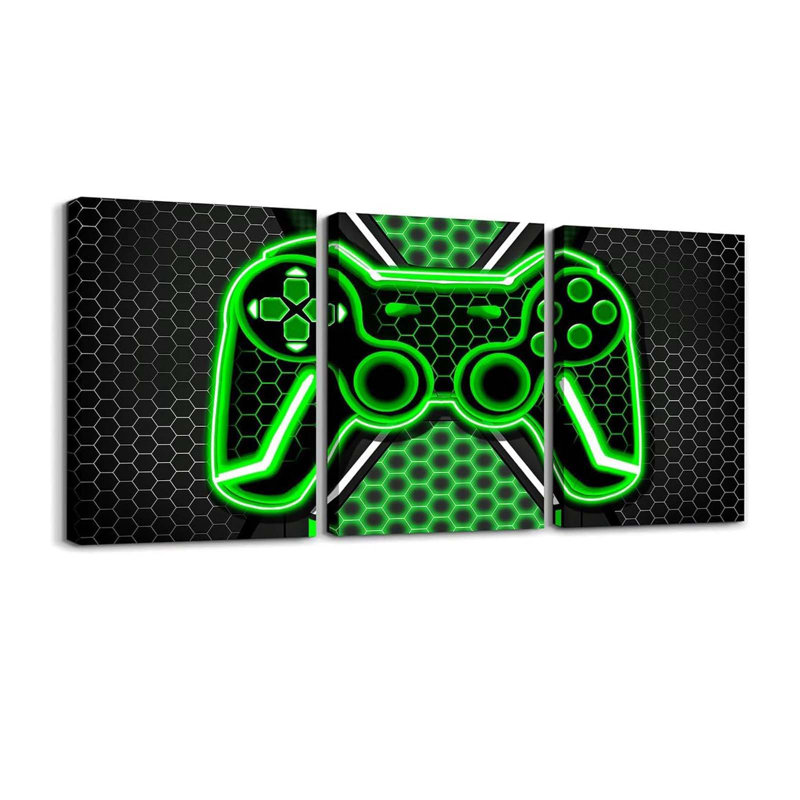 3 Piece Wrapped Canvas Wall Art, Green