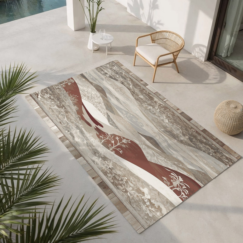 Tapis intérieur et extérieur Shadow Bloom, Rectangle 9 pi x 12 pi