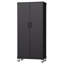 71" All-Black Metal Garage Storage Cabinet With Wheels - Heavy-Duty Tool Storage Cabinet For Home, Office, School, And Garage Organization