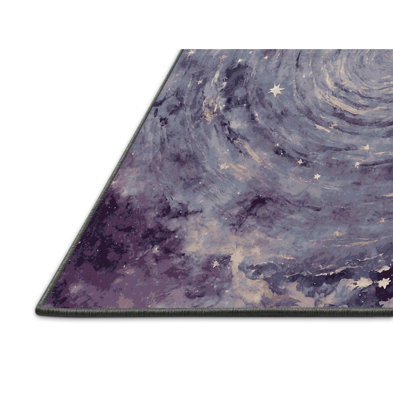 Tapis mauve soyeux et moelleux, Carré 3 pi