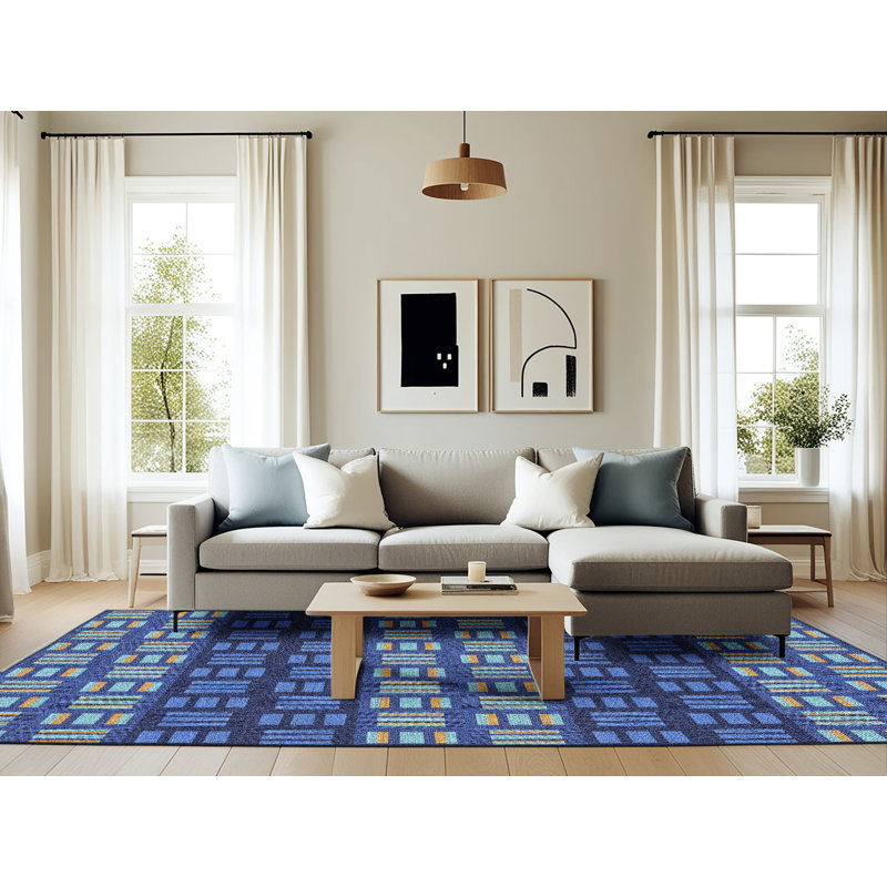 Geometric Indoor Rug, Rectangle 6' x 9'